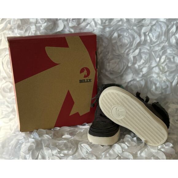 Billy Shoes Toddler 7M Gray Canvas High Top Round Toe Zip - Picture 3 of 5